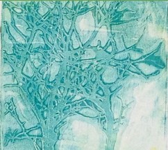 Trees blue_monoprint